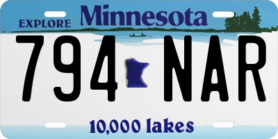 MN license plate 794NAR