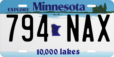 MN license plate 794NAX