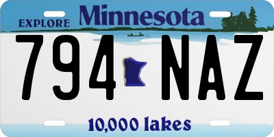 MN license plate 794NAZ