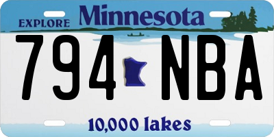 MN license plate 794NBA