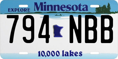 MN license plate 794NBB