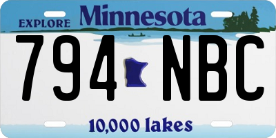 MN license plate 794NBC