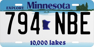 MN license plate 794NBE