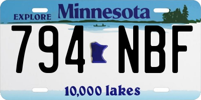 MN license plate 794NBF