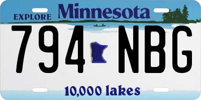 MN license plate 794NBG