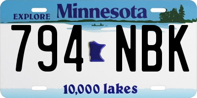 MN license plate 794NBK