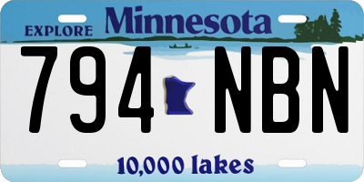 MN license plate 794NBN