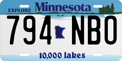 MN license plate 794NBO