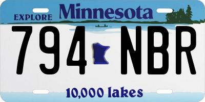 MN license plate 794NBR