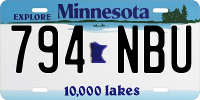 MN license plate 794NBU