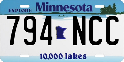MN license plate 794NCC