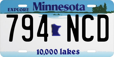 MN license plate 794NCD