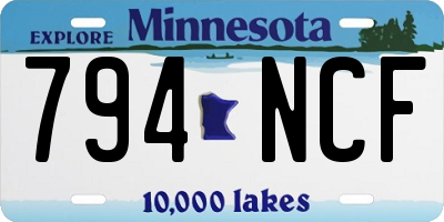 MN license plate 794NCF