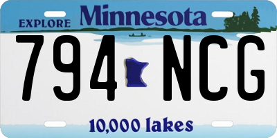 MN license plate 794NCG