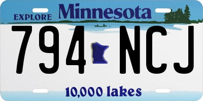 MN license plate 794NCJ