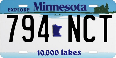 MN license plate 794NCT