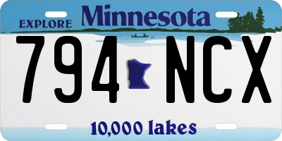 MN license plate 794NCX