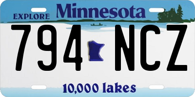 MN license plate 794NCZ