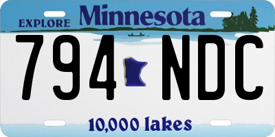 MN license plate 794NDC