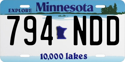 MN license plate 794NDD
