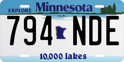 MN license plate 794NDE
