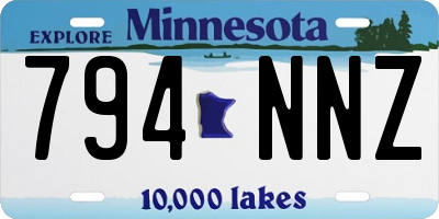 MN license plate 794NNZ