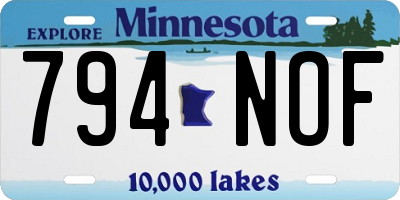 MN license plate 794NOF