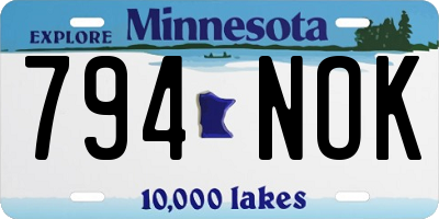 MN license plate 794NOK