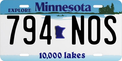 MN license plate 794NOS
