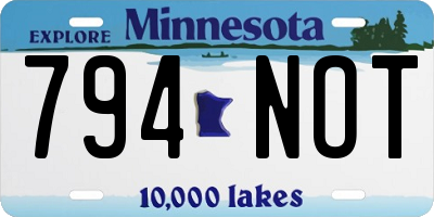 MN license plate 794NOT