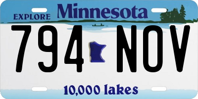 MN license plate 794NOV