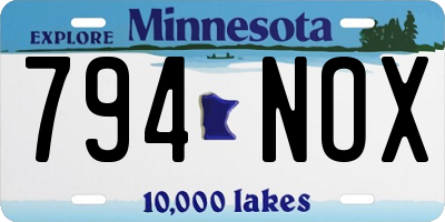 MN license plate 794NOX