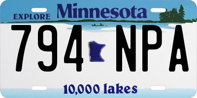 MN license plate 794NPA