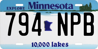 MN license plate 794NPB
