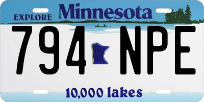 MN license plate 794NPE