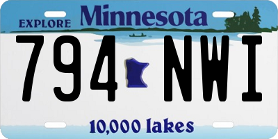 MN license plate 794NWI