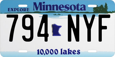 MN license plate 794NYF