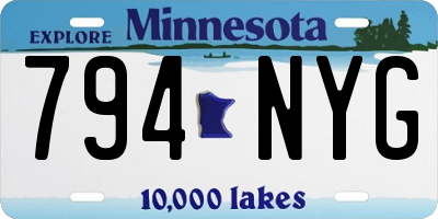 MN license plate 794NYG