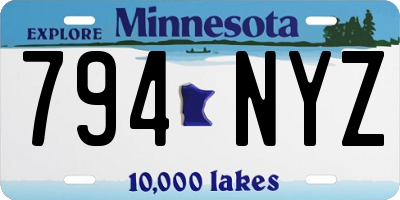 MN license plate 794NYZ