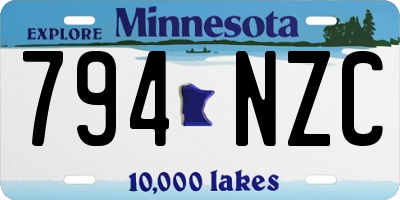 MN license plate 794NZC