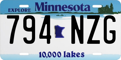 MN license plate 794NZG