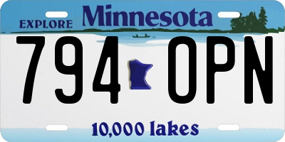 MN license plate 794OPN