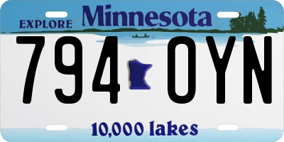 MN license plate 794OYN