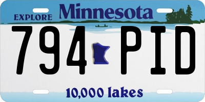MN license plate 794PID
