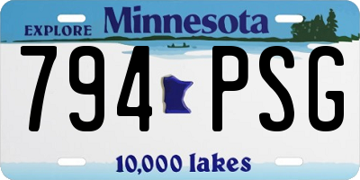 MN license plate 794PSG