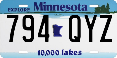 MN license plate 794QYZ