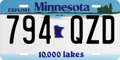 MN license plate 794QZD