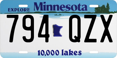 MN license plate 794QZX