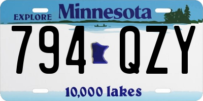 MN license plate 794QZY