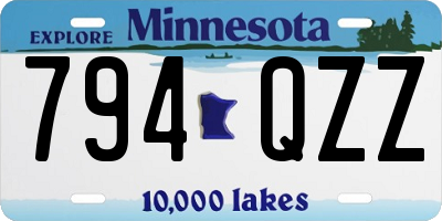 MN license plate 794QZZ